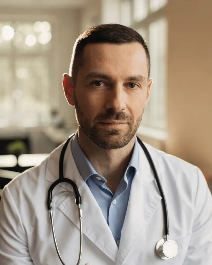 Retrato ilustrativo representando clínica médica